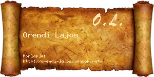 Orendi Lajos névjegykártya